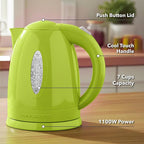 OVENTE Electric Kettle, 1.7L Fast Boiling Water Heater for Coffee or Tea, BPA Free with Water Level Gauge, Auto Shut-Off, Boil-Dry Protection, Indicator Light and Removable Filter, Green KP72G