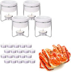 Luvan 4 Pieces Butter Warmers,Butter Warmers For Seafood with 20 Pieces Tealight Candles,Ceramic Butter Warmer Set for Chocolate or Cheese,Fondue- Dishwasher Safe,Microwave Safe, Oven Safe