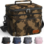 HOTOR Insulated Lunch Box for Men & Women - Leak-Proof Cooler Lunch Bag with 4 Pockets, Adjustable Strap, Ideal for Work, Picnic, Travel - Medium, Brown Camouflage, 10.2"×6.9"×8.5"