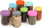 AOZITA [ 28 Pack ] Plastic Mason Jar Lids Fits Ball, Kerr & More - 14 Wide Mouth & 14 Regular Mouth - Colored Storage Caps for Canning Jars, Dishwasher Safe & Food Grade