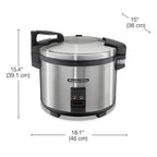 Proctor Silex Commercial 37560R Rice Cooker/Warmer, 60 Cups Cooked Rice Capacity, Nonstick Inner Pot, Hinged Lid, Stainless Steel Housing, Conforms to NSF