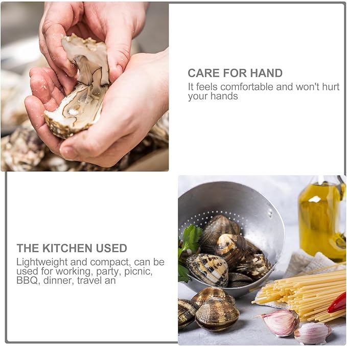 2pcs Oyster Shucking Tool and Holder Set, Silicone Hand Protective Clips, Kitchen Gadget for Safe Oyster Opening, Gray and Red, Seafood Specialty Tool for Home and Outdoor Use
