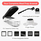 Fullstar Mandoline Slicer for Kitchen - Vegetable Chopper, Onion Potato Food Veggie Fruit Slicer and Cutter with Container, Kitchen Gadgets & Accessories, Home Essentials (6-in-1, Full White)