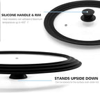Anaeat Universal Pot Lid Replacement Knobs - Heat Resistant Silicone Pan Lid Holding Handles, Soft Non-Slip Knob for Kitchen Cookware Lid & Cover (2 Pack Black)