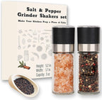 Salt and Pepper Grinder Set - Spice Shakers with Adjustable Coarseness for Kitchen Seasoning (1.7 inches x 5.1 inches)