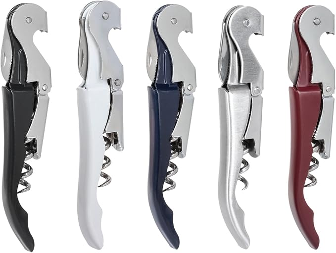 Thirsty Rhino Anggur Double Hinged Waiter's Corkscrew (Set of 4) (Black)
