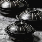 Round Casserole Dish Heat-Resistant Ceramic Casserole With Lid Soup Pot With Soup Pot Oil-Free Saucepan Japanese Donabe Hot Pot With Brushstroke Saucepan With Slow Stew W,A-1.7L