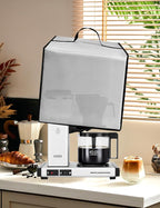 Coffee Maker Cover for Technivorm Moccamaster 53930 KBGV 10-Cup Coffee Machine 40OZ Heavy Duty Thickened Waterproof Protective Nylon Case,Black (Silver)