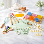 36PCS Kids Baking Set, Baking Kits for Kids with Food-Grade Silicone, Safe Kids Baking Kit for Toddlers, Ideal Gift for Parent-Child Baking Birthday Christmas