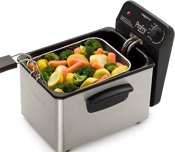 Presto 05461 Stainless Steel Pro Fry Immersion Element Deep Fryer, Silver