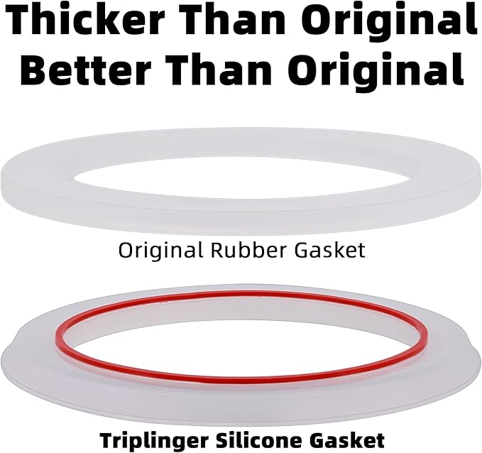 [UPGRADED] Sealing Gasket for Bialetti Moka Express 1 Cup Iconic Stovetop Espresso Maker - 6 PCS Replacement Food Grade Silicone Seal Ring for Aluminum Stovetop Coffee Maker Pots