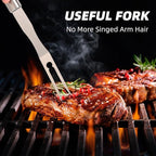 Grilling Accessories - BBQ Accessories 4pc Heavy Duty Grill Accessories Barbecue Grilling Tools Utensils Set with Spatula, Fork, Brush, Tongs Kit Ideal Gift for Father Men Husband Birthday