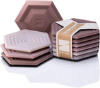 LINE+ARC Extra Thick Silicone Coasters (As Seen in NYTimes WireCutter) Waterproof Anti-Stain Heat-Safe Dishwasher-Safe Degrē Coasters (Set of 6, Mauve) Outdoor Rubber Mid-Century Modern
