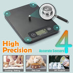 URAMAZ Food Scale with Nutritional Calculator, Digital Food Scales for Kitchen Scale Grams and Ounces, Smart Food Weight Scale for Weight Loss, 20 Nutrients Tracking, Diet, Calories, Meal Prep, 11lb