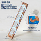 ENOKING Magnetic Knife Holder for Wall 16 Inch, Acacia Burl Wood & Blue Resin Magnetic Knife Strip Bar, Powerful Magnet Kitchen Knife Storage Rack, Space-Saving Wall Mounted Organizer