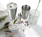 Lily's Home 6-Piece Boston Cocktail Shaker Set: Boston Shaker Cocktail Set,Mixing Glass, Mixing Spoon,Dual Sided Jigger and Stainer,for Home Mixology,Cocktail Lovers & Beginner