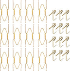 Bilillo 12 Pieces Heavy Duty Invisible Wall Plate Hangers, Stainless Steel Wire Plate Holders with Hooks and Rubber Protectors, Safe and Sturdy Display Hangers for 4-5 Inch (Gold)