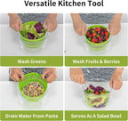 Salad Spinner, Fruit and Vegetable Washer, Spin and Dry Salad Greens, 3 QT Lettuce Spinner with Bowl and Mesh Basket
