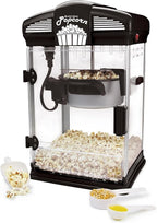 West Bend Stir Crazy Movie Theater Popcorn Popper, Gourmet Popcorn Maker Machine with Nonstick Popcorn Kettle, Measuring Tool and Popcorn Scoop for Popcorn Machine, 4 Qt., Black