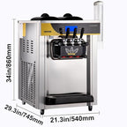 VEVOR Commercial Ice Cream Maker, 22-30L/H Yield, Countertop Soft Serve Machine with 2x6L Hopper 2L Cylinder LCD Panel Puffing Shortage Alarm, Frozen Yogurt Maker for Restaurant Snack Bar, Silve
