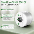 Mason Jar Vacuum Sealer Kit, Electric Sealer for Wide and Regular Mouth Mason Lids, Canning Vacuum Sealer Mason Jar, Automatic Vacuum Sealer Machine for Food Storage - White