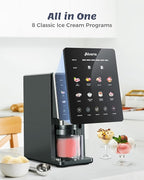 Alcarin Ice Cream Maker with 3 Pints(Not Freezer) Homemade Slushie Gelato Yogurt Sorbet Frozen Treat Machine 10 Pre-set Program Respin & Mix-in