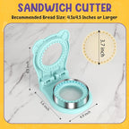 TACGEA Uncrustable Sandwich Cutter Maker – Sandwich Sealer and Cutter for Lunchbox and Breakfast, Circle Shape, Light Blue