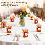 ComSaf Set of 12 Square Glass Jars with Airtight Lids (8 Oz), Pantry Canisters for Spices, Jams, & Herbs, Wire Clamp Jar for Overnight Oats, Pickling, Favors, Includes Labels & Funnel