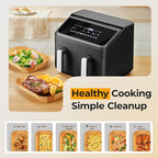 400Pcs Air Fryer Liners Disposable for Dual Basket, 8x5.5 Inch Parchment Paper Sheets, Rectangular Baking Liners for Ninja DZ201 DZ401, Chefman/COSORI 2-Basket Air Fryer, Oil Proof & Non-Stick