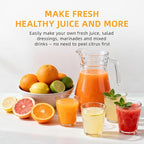Electric Citrus Juicer, Hand-Free Citrus Juicer Machine with Cleaning Brush, High-Performance Automatic juice press for Lemon, Lime, Grapefruit, Pomegranate, Easy to clean