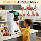 Ice Cream Machine – 3.5 Gals/H Single Flavor Ice Cream Maker 5 Inch Screen Soft Serve Ice Cream Machine with Pre-Cooling Soft Serve Machine with 1.6 Gals Tank for Home, Parties,Cafés,and School