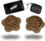 RAW Gripper Grinder - Spice Mill - Medium Grind V2 + RAW Tiny Matte Black Murder'd Tray KeyChain - Unique Collectible