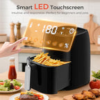 OSTBA 4.5QT Air Fryer, LED Touch Screen, 6 Presets, Fast Oil-Free Cooking, Adjustable Temp & Timer, Dishwasher Safe Nonstick Basket, Compact Family Size