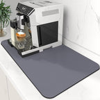WISELIFE Coffee Mat Super Absorbent Dish Drying Mat Coffee Bar Accessories Large Drying Mats for Kitchen Counter 12" W x 19" L, Grey