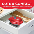 Disney Dash Mickey Mouse Santa Mini Waffle Maker - Electric Waffle Maker for Creative, Homemade Treats - Features Built-In Cord Wrap & Pre-Heating Indicator Light