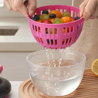 Salad Spinner - Salad Washer Spinner and Dryer, Colander Strainer Food Washing Bowl, Stable Kitchen Tool, Efficient Veggie Prep | Kitchen Home Travel For Draining Cooking Picnic Use