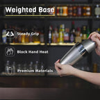 Boston Cocktail Shaker, 8-Piece Professional Shaker Set, Stainless Steel Bar Tools Set with Boston Shaker, Bar Spoon, Jigger, Hawthorne Strainer, Dishwasher Safe, Ideal Bartender Kit for Bar