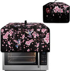 Hummingbird Cherry Blossom Print Toaster Oven Cover, Heat-Resistant Toaster Cover Dust-Proof Microwave Oven Protector, Protections for Kitchen, Black, (Small-14.5*18.46*9 inches)