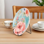 Plate Stands Holder - 3 Pack, Picture Frame Display for Bookcase, Photo on Table Top (Black, 8")