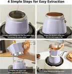 Bincoo Cute Espresso Maker Stovetop - Small Moka Pot 2 Espresso Cups/120ML,Espresso Pot Italian Coffee Maker for Home Camping Cafe Office (Purple)