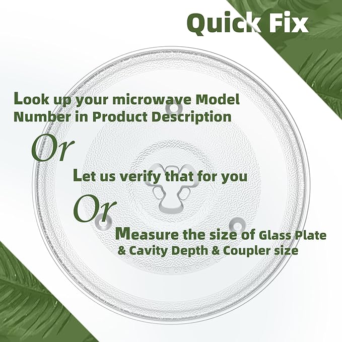 10.6" Microwave Glass Turntable Compatible with Hamilton Beach P90D23AL-R1, GE WB48X26755, 10 5/8 inch Replacement Microwave Glass Plate for Whirlpool WPW10551236