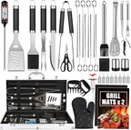Cifaisi BBQ Grill Accessories Set, 38Pcs Stainless Steel Grill Tools Grilling Accessories with Aluminum Case, Thermometer, Grill Mats for Camping/Backyard Barbecue, Grill Utensils Set for Men Women