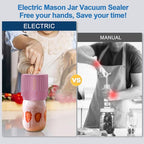 LOVE MOMENT Electric Mason Jar Vacuum Sealer Kit for Wide Mouth and Regular Mouth Mason Jar - Pink