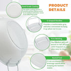 Colander Set with White Coating, Stainless Steel Micro-Perforated Colanders Strainers for Draining Rinsing Washing, Ideal for Vegetables Fruits, Heavy Duty & Dishwasher Safe
