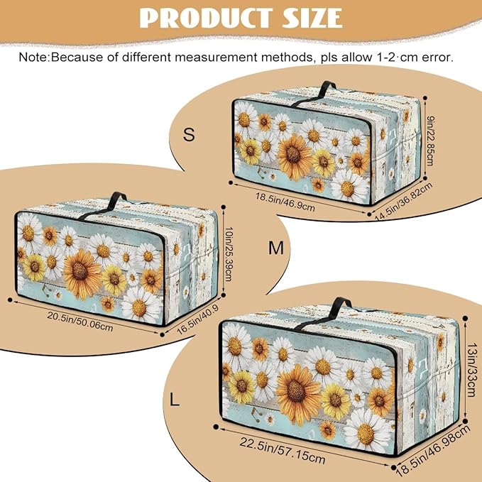 Wooden Board Daisy Print Toaster Oven Dust-proof Cover for Kitchen Small Appliance Fingerprint Protection Decorative Countertop Oven Protector (Medium-16.1 * 19.71 * 10 inches)