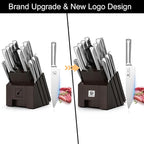 imarku Knife Set, 16 PCS High Carbon Japanese Stainless Steel Knife Sets for Kitchen with Block, Ultra Sharp Kitchen Knife Set with Sharpener Chef Knife Sets, Dishwasher Safe, Best Gifts