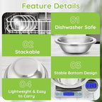 304(18/8) Stainless Steel Mixing Bowls for Kitchen, 6 Pack 7.8" 28.89 fl.oz Metal Mixing Bowls Set Stackable for Baking Serving Cooking Food Prep Storage Dishwasher Safe Lightweight