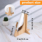 Bamboo Plate Holders Plate Stands for Display 6 Inch Wood Display Stand Displaying Frame Holder for Picture Dish Plaque Photo Book Platter Table Decorative Book Postcard Artworks Album