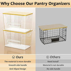 Delamu 2 Set Pantry Organizers and Storage, Trash Bag Holder Under Sink Organizer for 4-13 Gal Bags, Trash Bag Dispenser with Bamboo Top for Onion, Potato, Garlic, Clear (11-7/32"L*7" W*7-1/8"H)