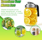 Mason Jar Pour Spout Lid Stainless Steel with Handle, Wide Mouth Pour Spout Flip Cap Lids for Mason Jars, Anticracking Leak Proof Seal Cover Airtight for Drinking Salad Dressing & Food Storing(4PCS)